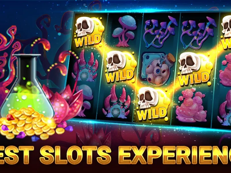 Hình ảnh màn hình trò chơi slot với biểu tượng jackpot và màu sắc rực rỡ
